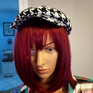 New Stylish Black and White Houndstooth Cap